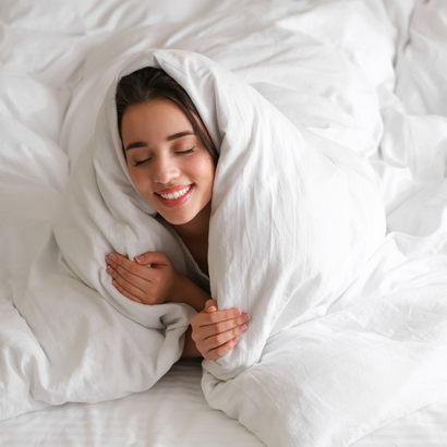 Schlaf wie eingekuschelt, ohne Hitze oder Frieren